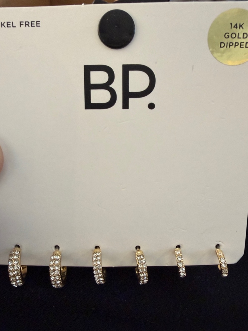 bp Gold Crystal Huggie Earring Set - Gold